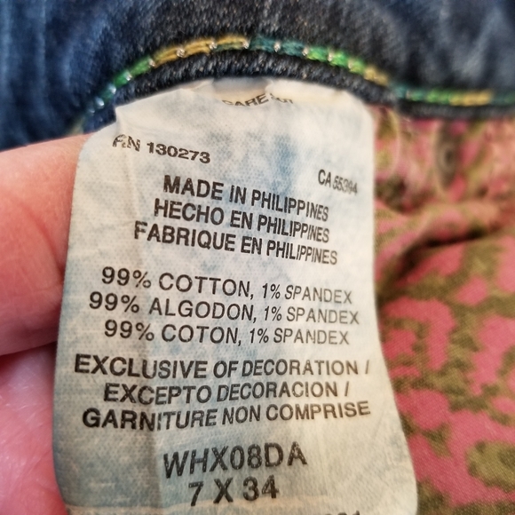 Wrangler Rock 47 Jeans Women's Size 7 30x32 Distressed Blue Denim Silver Beaded - Picture 10 of 10